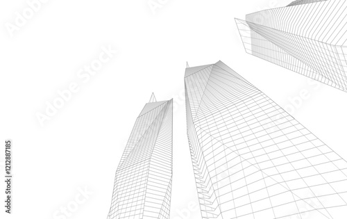 architecture building vector drawing