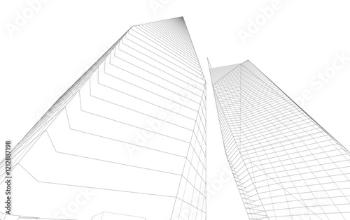 architecture building vector drawing