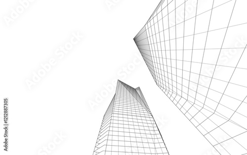 architecture building vector drawing