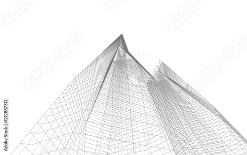 architecture building vector drawing