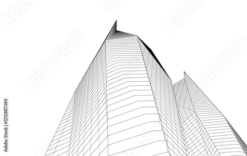 architecture building vector drawing