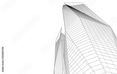 architecture building vector drawing