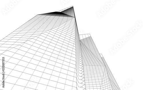 architecture building vector drawing