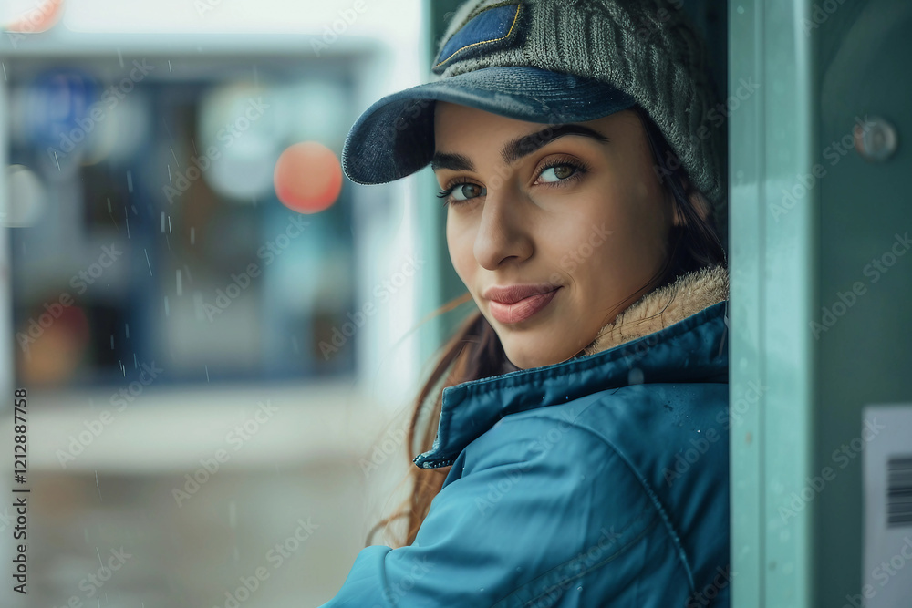 Smiling Mailman Delivering Letters and Parcels in Residential Neighborhood, Generative AI Smiling Mailman Delivering Letters and Parcels in Residential Neighborhood, Generative AI