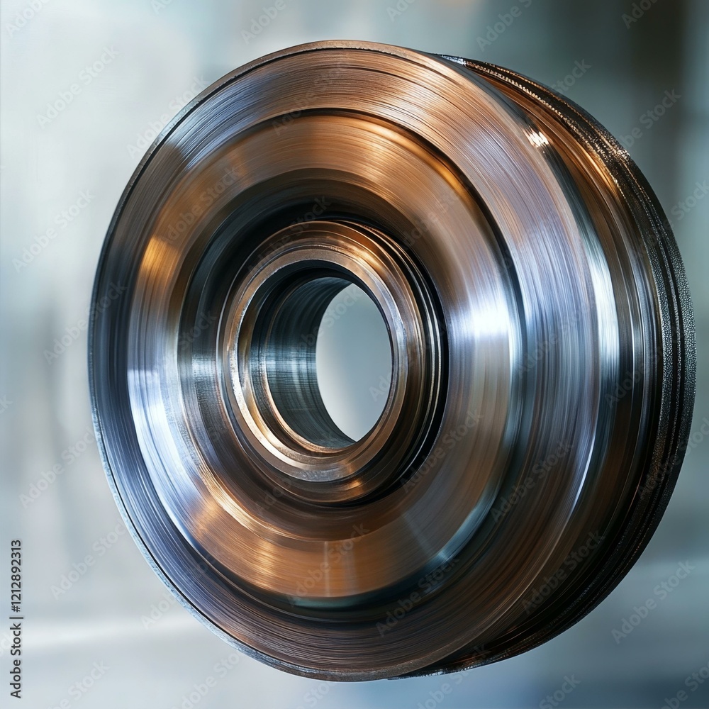 Precision Machined Metal Component Closeup View Precision Machined Metal Component Closeup View