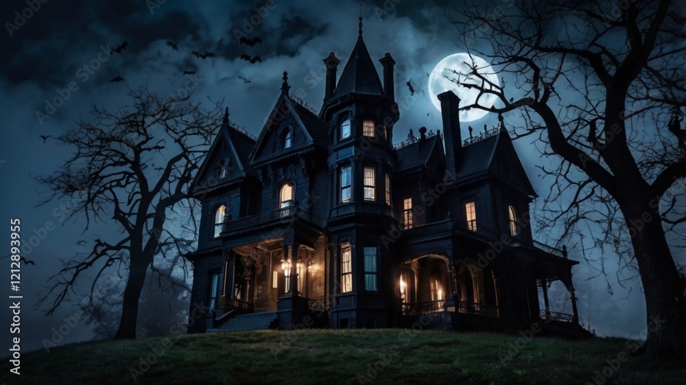 dark gothic mansion on a hill surrounded dark gothic mansion on a hill surrounded