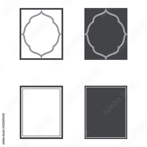 islamic frame vector illustration on white background