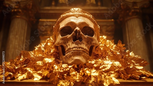Crowned Skull, Golden Altar, Church, Vanity