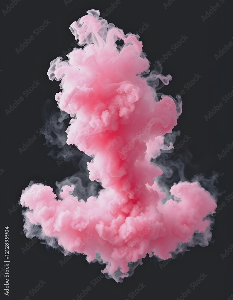 Fototapeta premium swirling tornado smoke mist frozen in an abstract futuristic 3d texture isolated on a transparent background, photo, with white tones