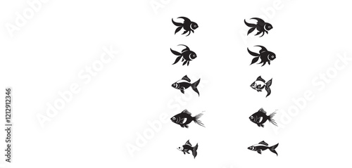 silhouette fish icon design 