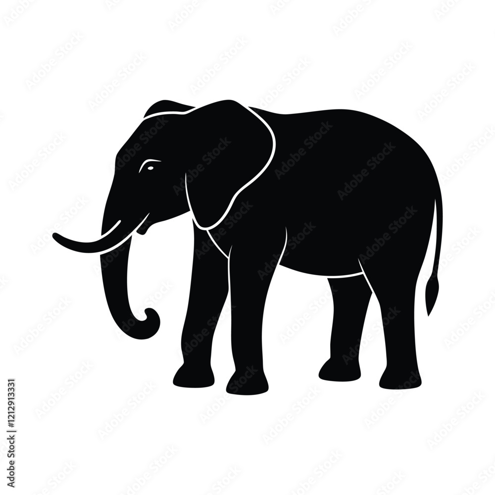 Fototapeta premium elephant isolated on white background vector illustration.