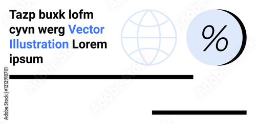 Text elements, globe icon, percentage symbol, and horizontal lines. Ideal for business presentations, reports, infographics, educational materials, marketing content, web design, visual aids Landing
