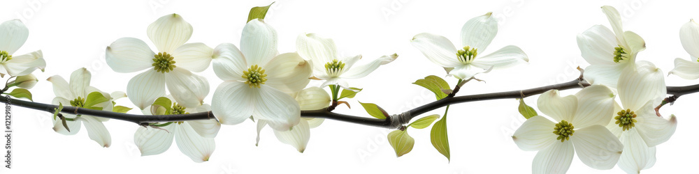 Fototapeta premium Dogwood blossoms presenting delicate white flowers in spring