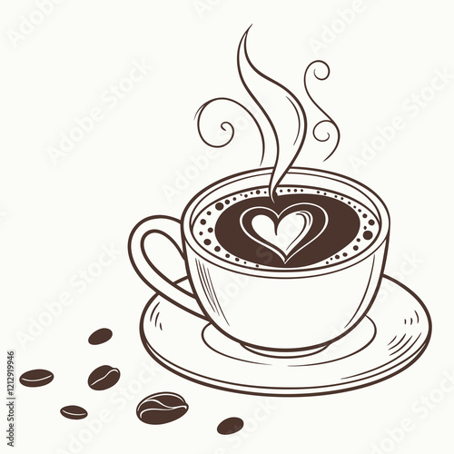 cup of coffee with heart