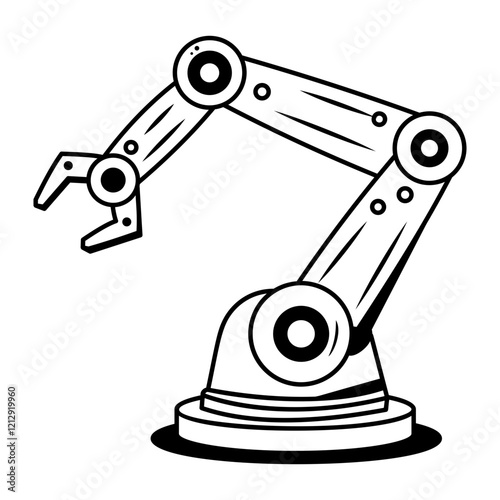 Robotic arm icon in drawing style