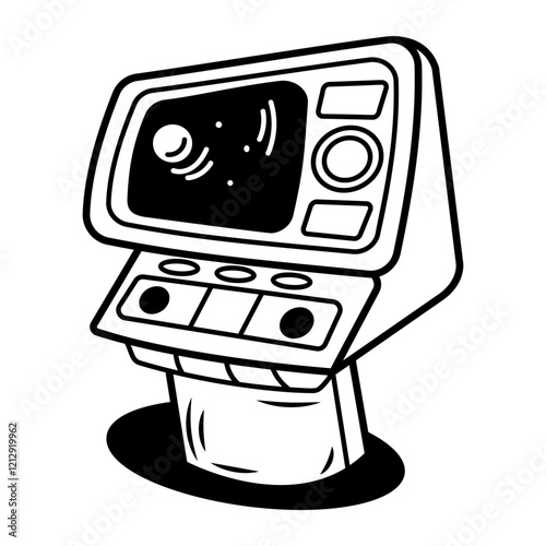 A hand drawn icon of space scanner