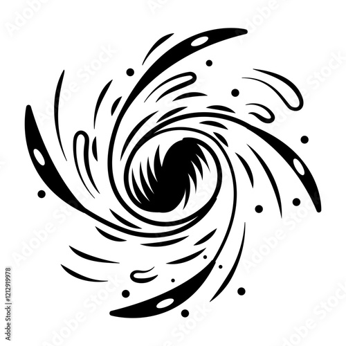 Space vortex icon in doodle style