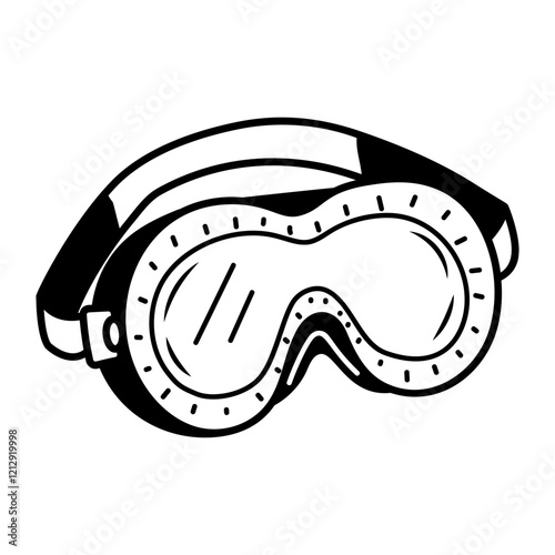 A doodle style icon of space goggles