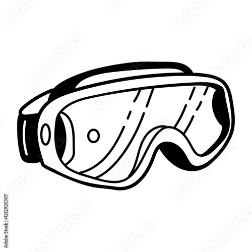 Futuristic goggles icon in drawing style