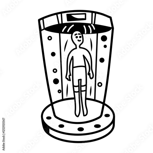 Cryo chamber icon in doodle style