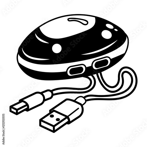 Power bank icon in drawing style