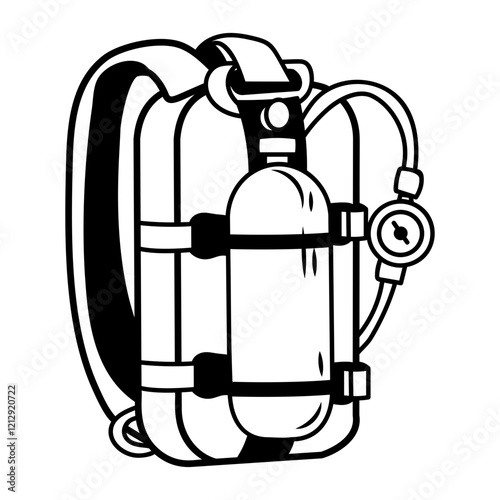 Oxygen bag icon in doodle style