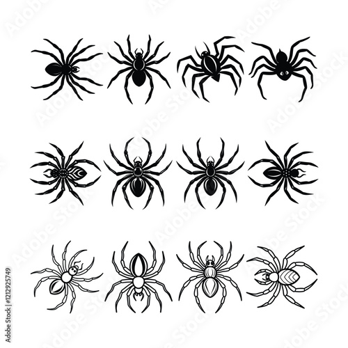 Spider insect silhouette vector illustration