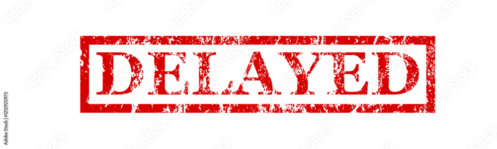 Delayed - red rubber stamp with grunge effect Delayed - red rubber stamp with grunge effect
