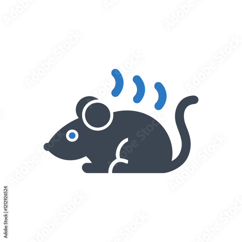 Mouse with Blue Waves Icon