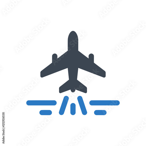 Airplane Takeoff Silhouette Icon