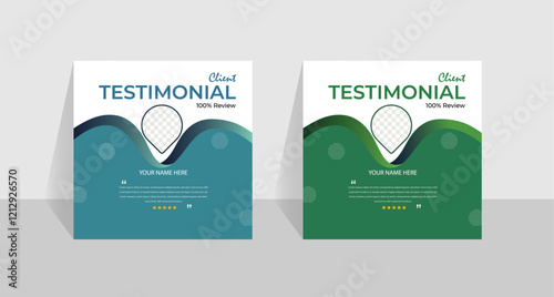 Modern  clean clear clients testimonial template or clients feedback review  best design with  organic shape