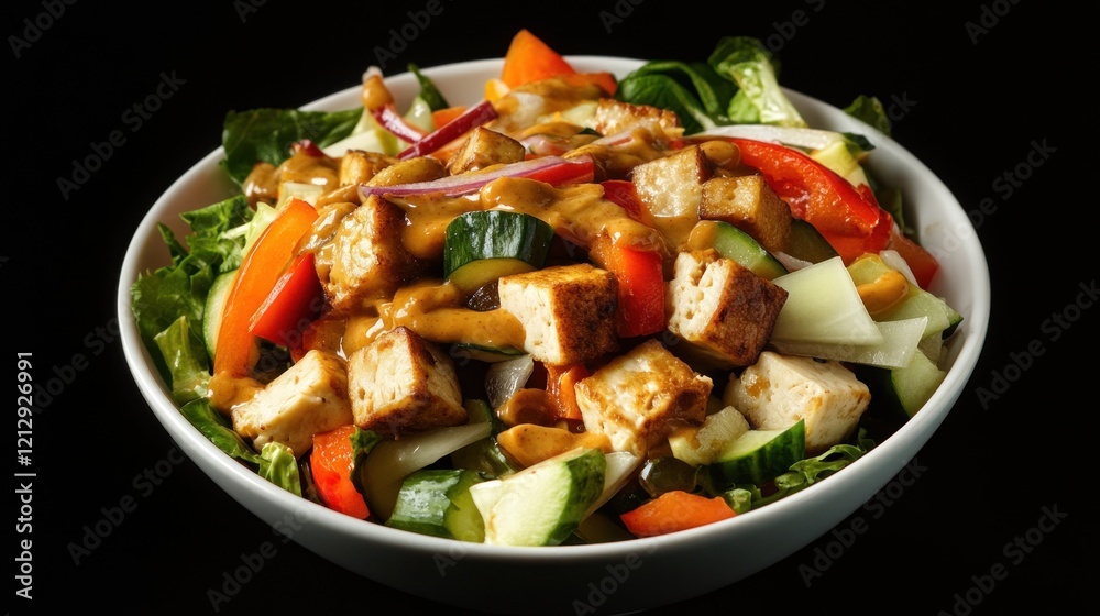 Delicious Tofu Salad with Peanut Dressing Delicious Tofu Salad with Peanut Dressing