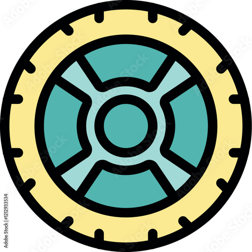 Stylish car wheel rim with a unique rotating spoke pattern, adding a touch of elegance to any vehicle