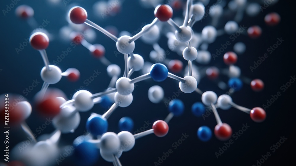 Molecular Structure: A 3D Visualization of Atoms and Bonds in a Complex Molecule Molecular Structure: A 3D Visualization of Atoms and Bonds in a Complex Molecule