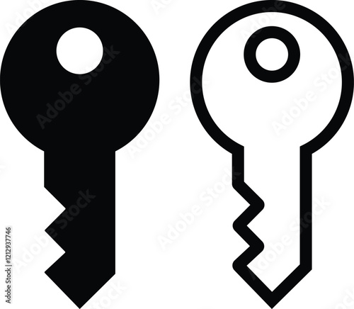 Key icon flat line set. key lock access account login password, house key Open door icon security symbol vector for apps or web interface app Antique key privacy isolated on transparent background