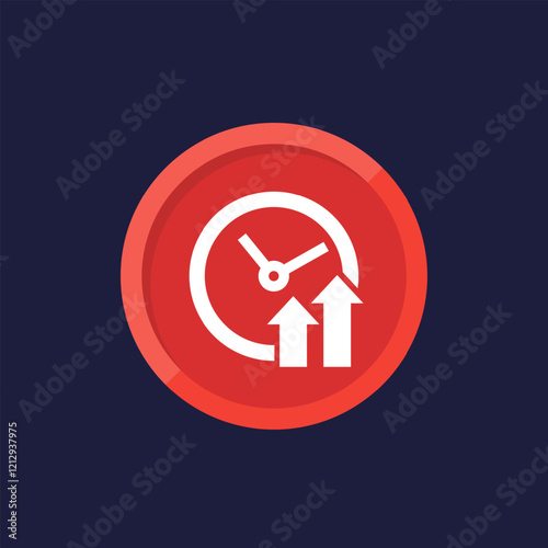 overtime, working over time vector icon