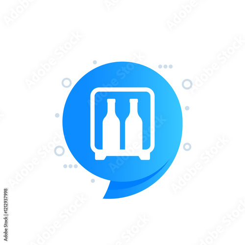 minibar vector icon, mini fridge with alcohol