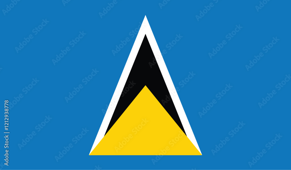 The realistic national flag of Saint Lucia Perfect proportions, color, and scale. The realistic national flag of Saint Lucia Perfect proportions, color, and scale.