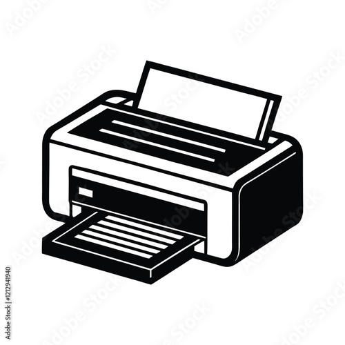 Printer Machine Silhouette Icon for Apps, Websites, and Office Designs