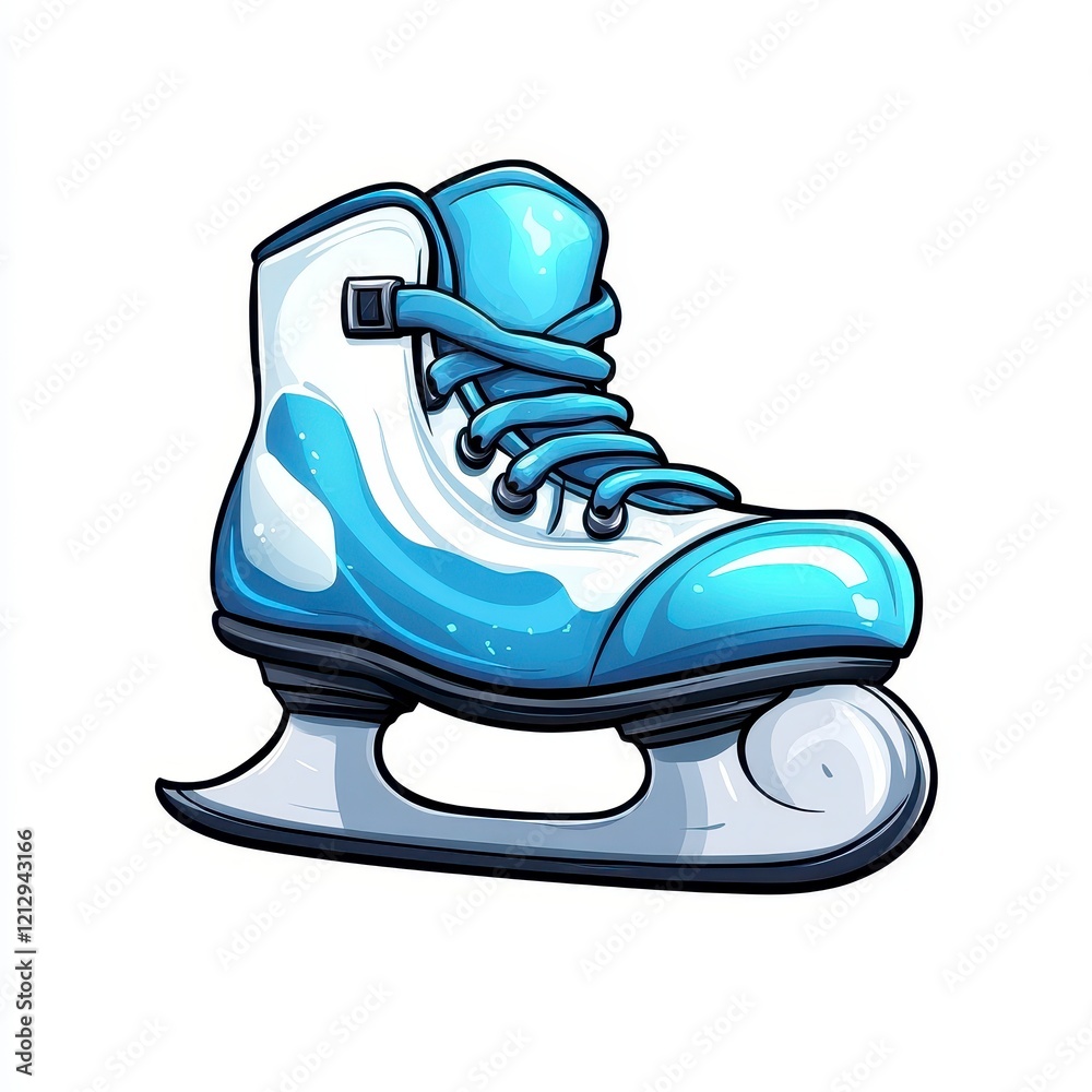 Stylish ice skate featuring a sleek design and vibrant blue accents, perfect for showcasing winter sports and activities Stylish ice skate featuring a sleek design and vibrant blue accents, perfect for showcasing winter sports and activities