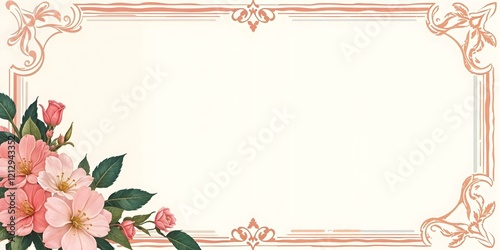 Elegant floral frame design with beautiful accents and pastel tones. Decorative background and ample copy space make it ideal for wedding invitations, greeting cards, branding, or timeless creative