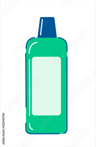 Simple Illustration of a Green Cleaning Bottle.