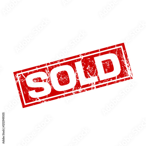 sold - red rubber stamp with  grunge effect - vector illustration