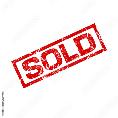 sold - red rubber stamp with  grunge effect - vector illustration