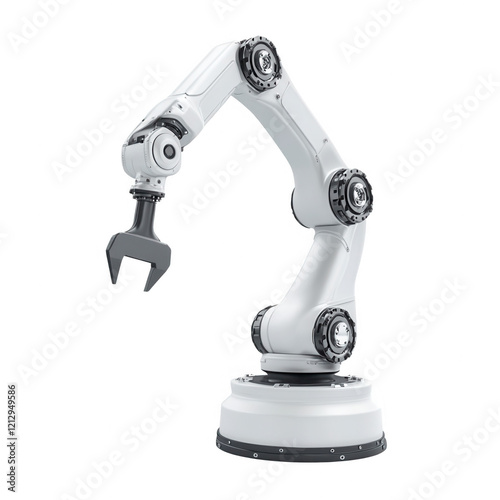 White Robotic Arm Automation and Industrial Technology PNG Background