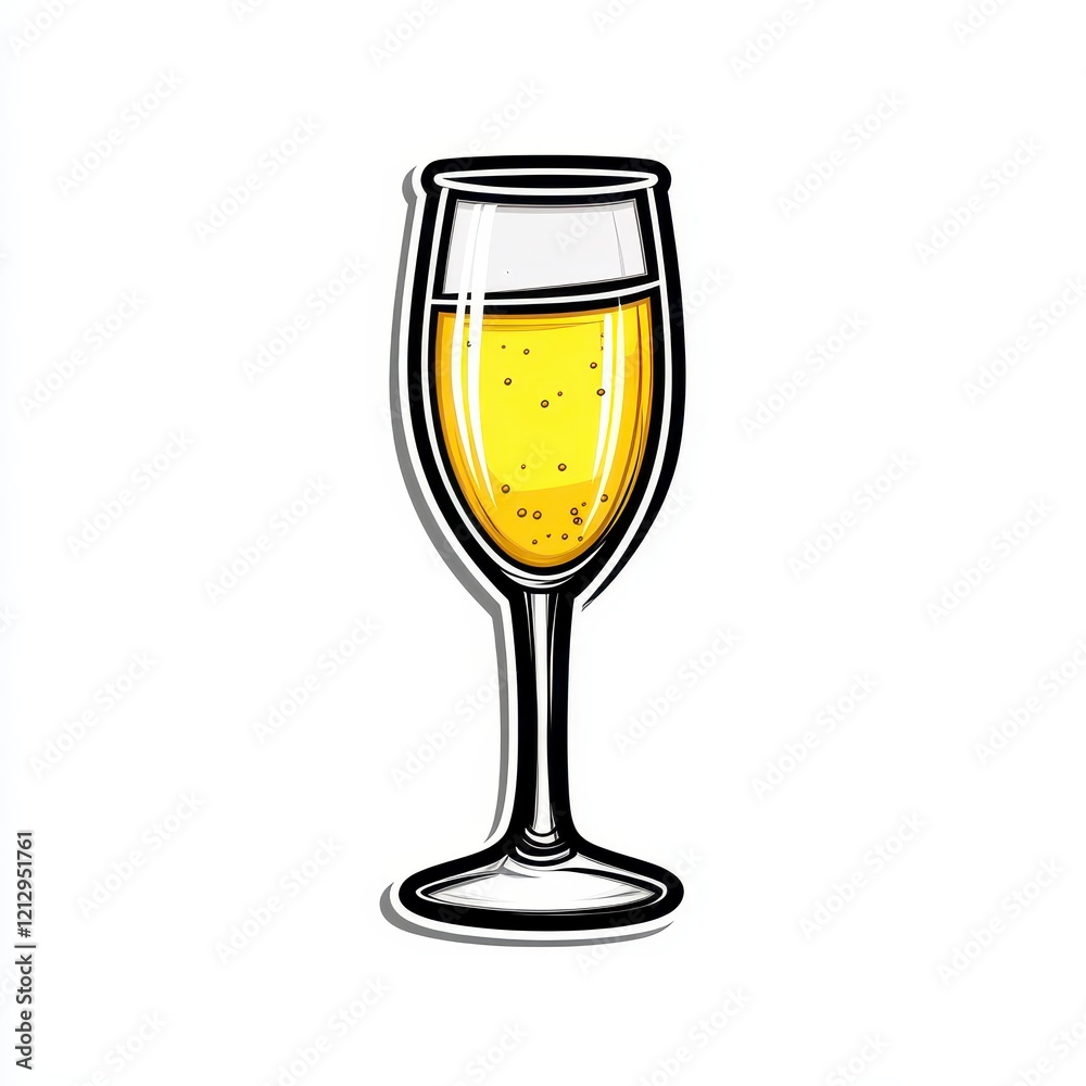 A bright and bubbly champagne flute on a clean white background, perfect for celebration themes and festive occasions A bright and bubbly champagne flute on a clean white background, perfect for celebration themes and festive occasions
