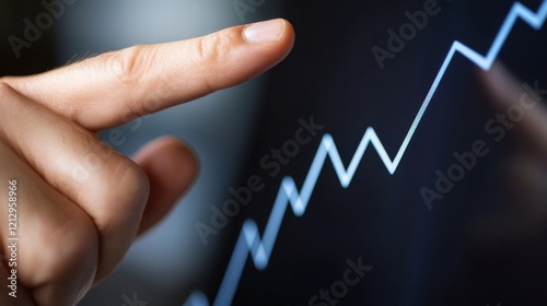 Hand Pointing to a Positive Growth Trend Chart