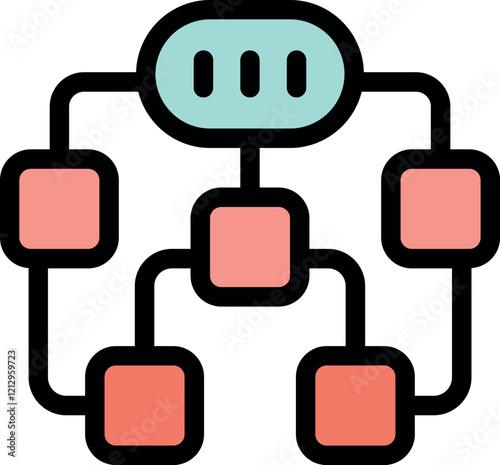 Interconnected blocks forming a hierarchical data tree, symbolizing organized information flow and network relationships