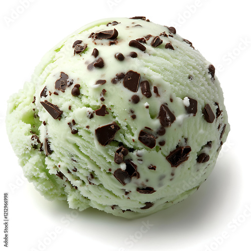  chocolate chip ice cream mint green isolated on white background.PNG
