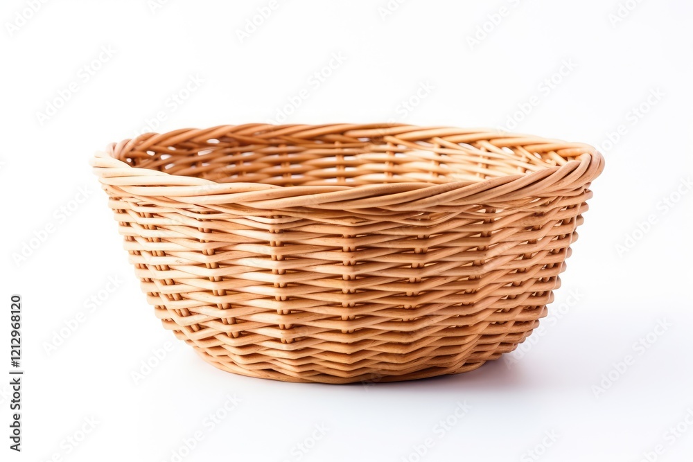 Isolated wicker basket white background Easter object Isolated wicker basket white background Easter object